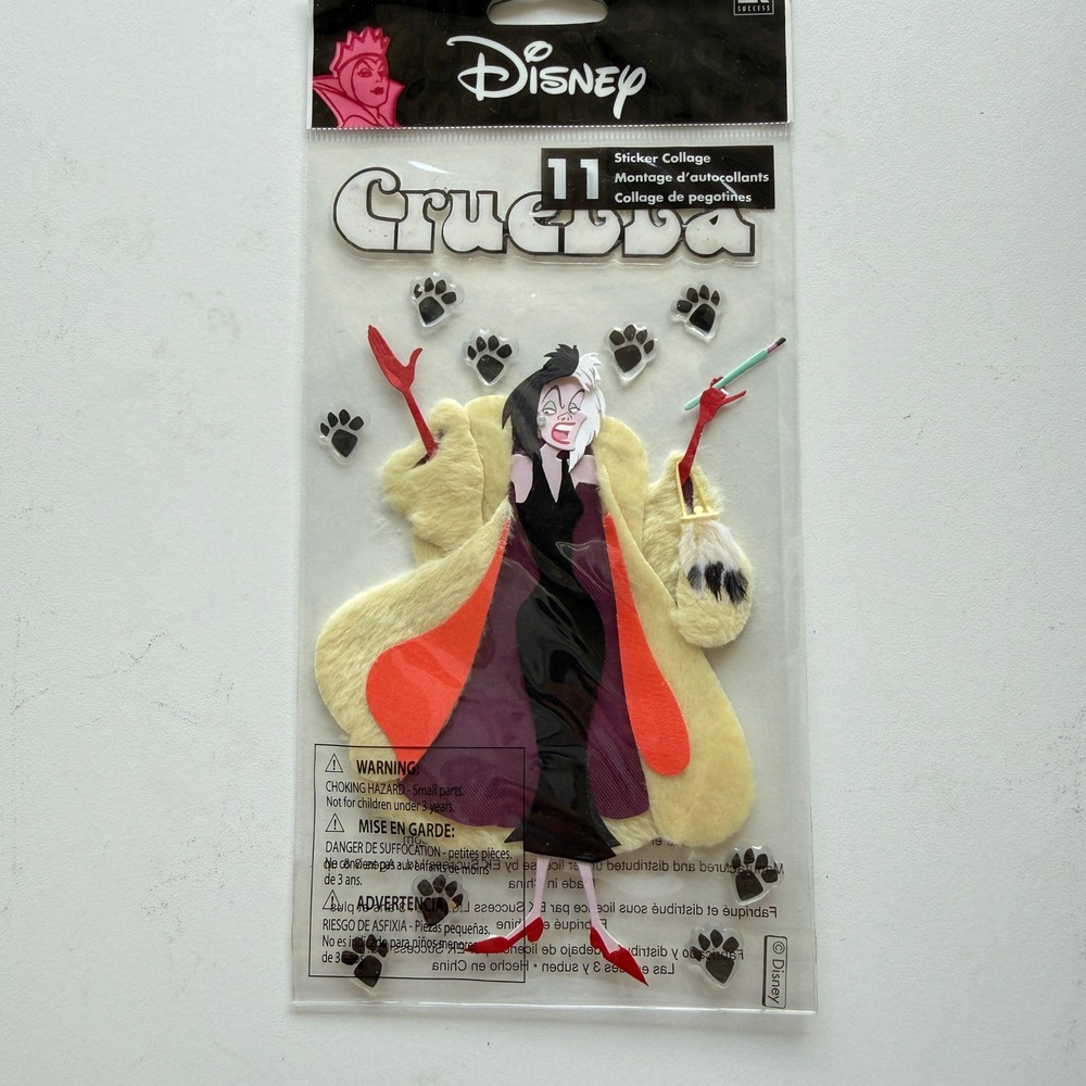 Disney Cruella De Vil 3D Fuzzy Sticker Collage EK Success 101 Dalmatians DJBCM02